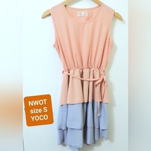 NWOT Chic 2 Tone Layered Dress